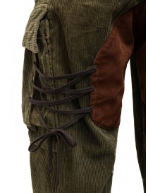 Kapital Wallaby cargo pants in green corduroy mens trousers buy online
