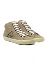 Leather Crown Studborn sneakers borchiate alte scamosciate beige acquista online WLC167 20151