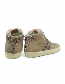 Leather Crown Studborn sneakers borchiate alte scamosciate beige prezzo