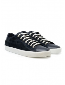 Mens shoes online: Leather Crown Pure dark blue suede sneakers