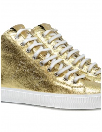 Leather Crown Earth golden high sneakers in leather womens shoes buy online
