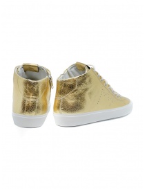 Leather Crown Earth golden high sneakers in leather price