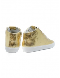 Leather Crown Earth golden high sneakers in leather price