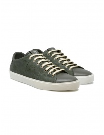 Calzature uomo online: Leather Crown Pure sneakers verde militare scuro