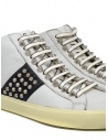 Leather Crown Studborn black and white high top sneakers with studs WLC167 20126 buy online