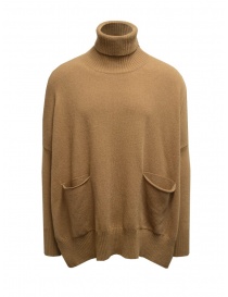 Women s knitwear online: Ma'ry'ya camel-colored turtleneck maxi sweater
