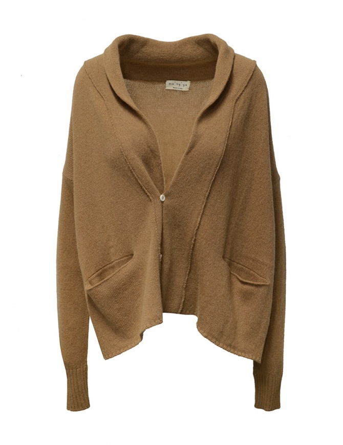 Ma'ry'ya cardigan in lana color cammello YFK034 4CAMEL maglieria donna online shopping