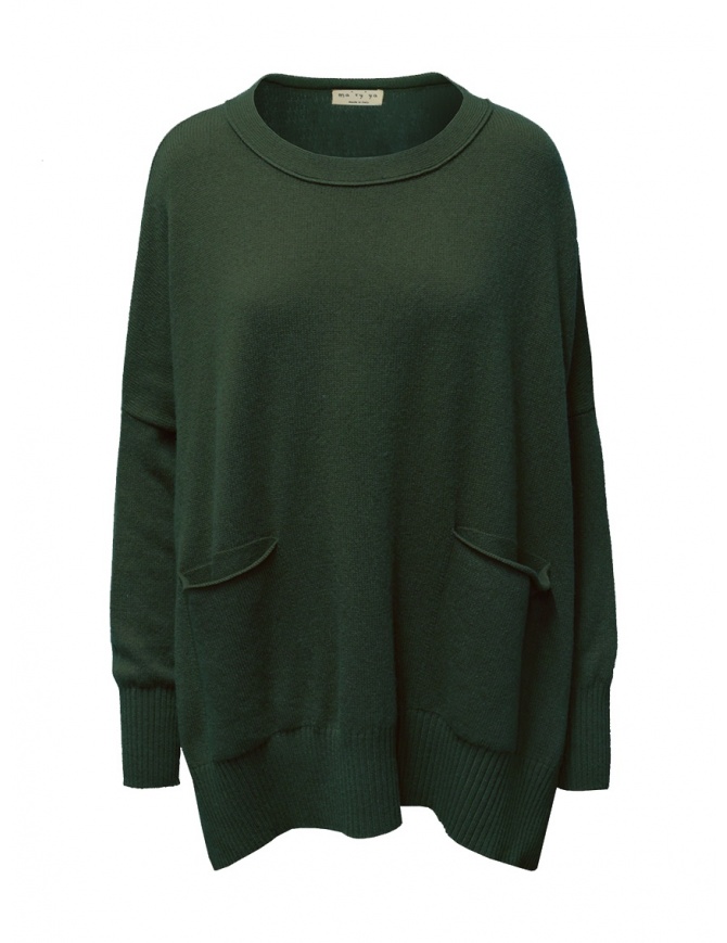 Ma'ry'ya maglia vestito in lana verde militare YFK030 5MILITARY maglieria donna online shopping