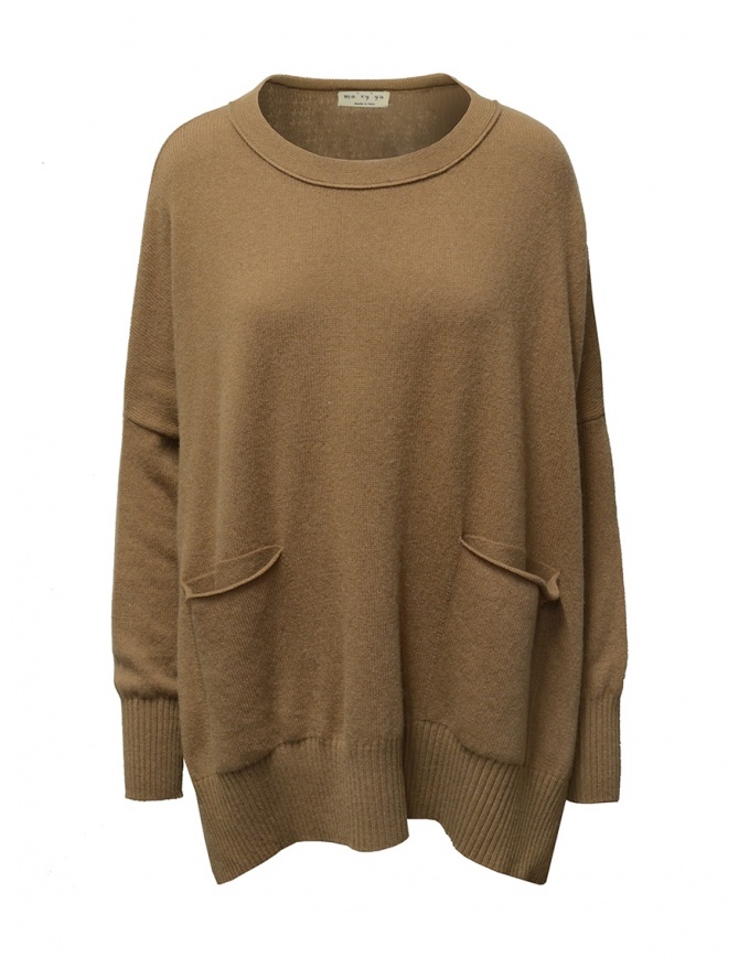 Ma'ry'ya maglia-vestito in lana color cammello YFK030 4CAMEL maglieria donna online shopping