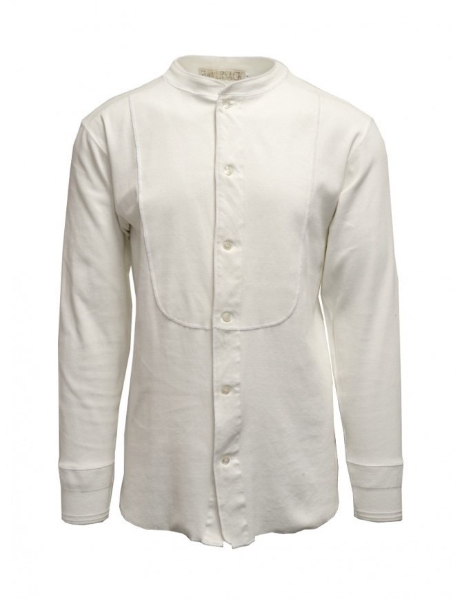 Camicia Haversack collo alla coreana bianca maniche lunghe 811622 01 WHITE camicie uomo online shopping