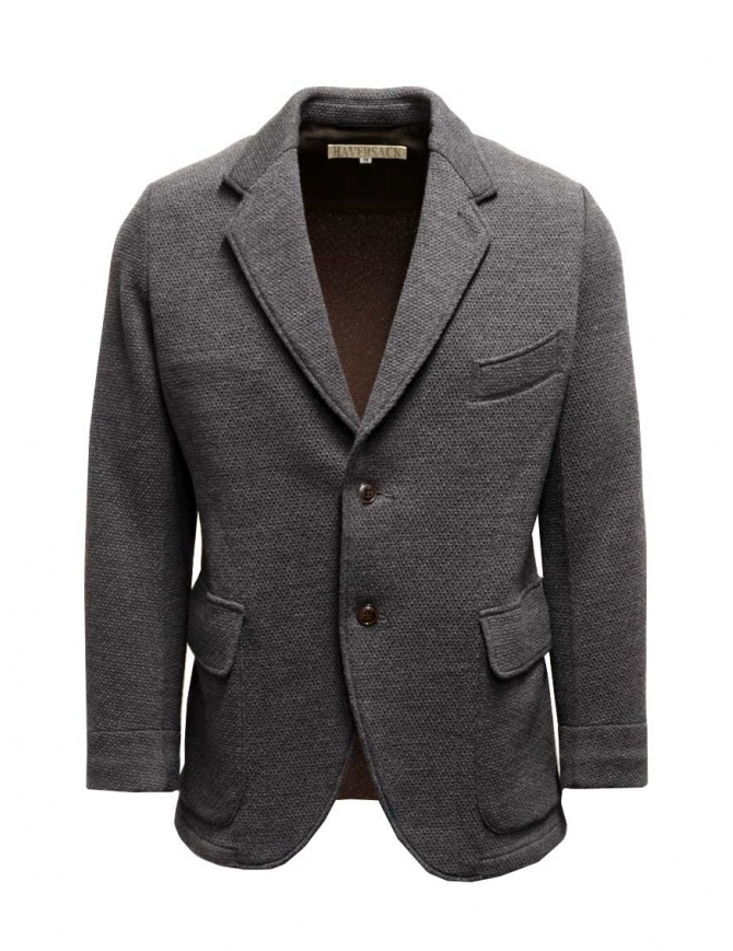 Giacca Haversack colore grigio texture diagonale 471524-04 giacche uomo online shopping