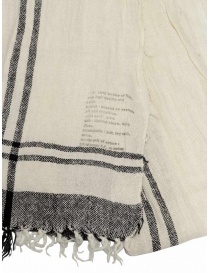 Vlas Blomme sciarpa bianca a quadri neri in lino