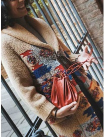Coohem Maxi geometric cardigan in beige wool womens coats price