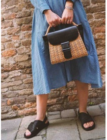 Zucca wicker and black eco-leather bag bags price