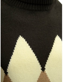 Ballantyne Raw Diamond brown, camel, white turtleneck sweater men s knitwear buy online