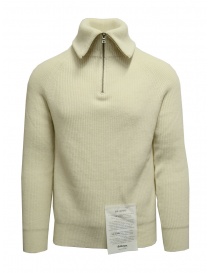 Ballantyne Raw Diamond pullover bianco a collo alto con zip T2P088 7K034 10116 ordine online