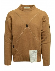 Ballantyne Raw Diamond crew neck pullover in camel color T2P000 5K038 94714