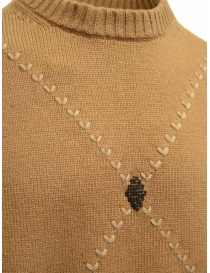Ballantyne Raw Diamond crew neck pullover in camel color men s knitwear buy online