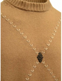 Ballantyne Raw Diamond crew neck pullover in camel color men s knitwear buy online