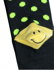 Kapital calzini neri a pois verdi con tallone smiley prezzo