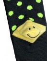 Kapital black socks with green polka dots with smiley heel EK-886 BLACK price