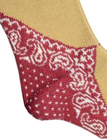 Kapital mustard-colored socks with red heel and blue toe buy online