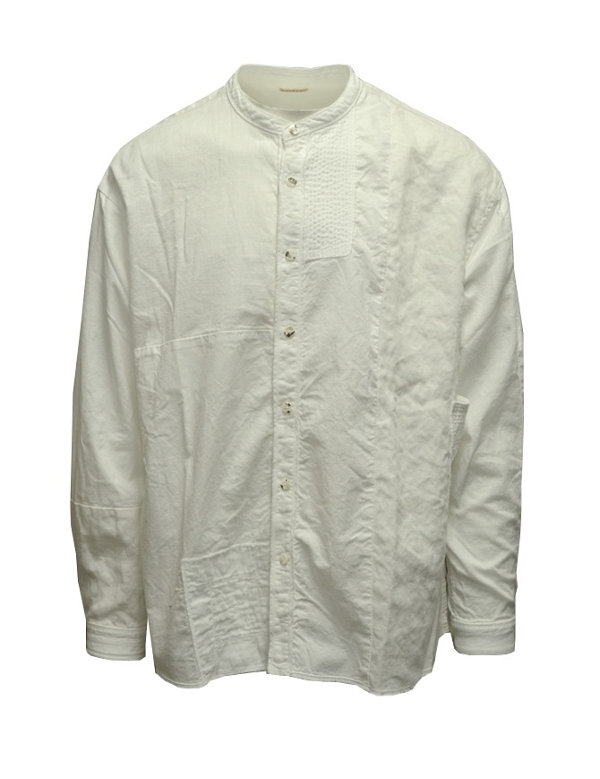 Kapital KATMANDU white shirt with Mandarin collar K2103LS047 WHITE mens shirts online shopping