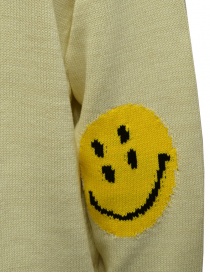 Kapital white cardigan with smiley patches on the elbows mens cardigans price