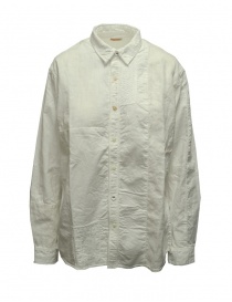 Womens shirts online: Kapital white cotton and linen shirt