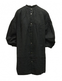 Kapital camicia oversize GYPSY nera in lino K2103LS044 BLACK