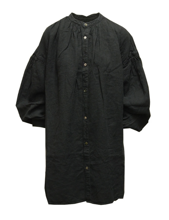 Kapital black oversize GYPSY blouse in linen K2103LS044 BLACK womens shirts online shopping