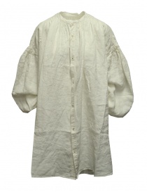 Camicie donna online: Kapital GYPSY blusa oversize in tela di lino bianca