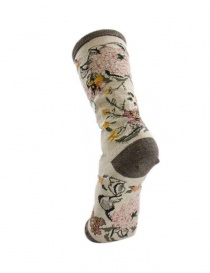 Kapital beige floral socks with transparent rhombus price