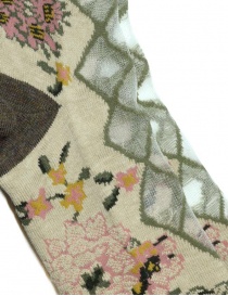 Kapital beige floral socks with transparent rhombus buy online price