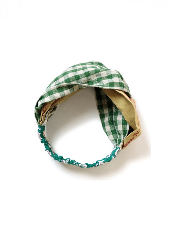 Kapital fascia per capelli verde a quadretti K2104XH545 GREEN cappelli online shopping
