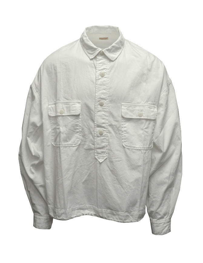 Kapital anorak shirt in white twill K2109LS010 WHITE