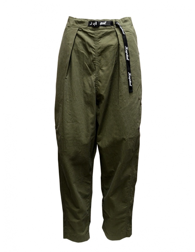 Kapital khaki ripstop trousers with side buttons K2104LP120 KHAKI
