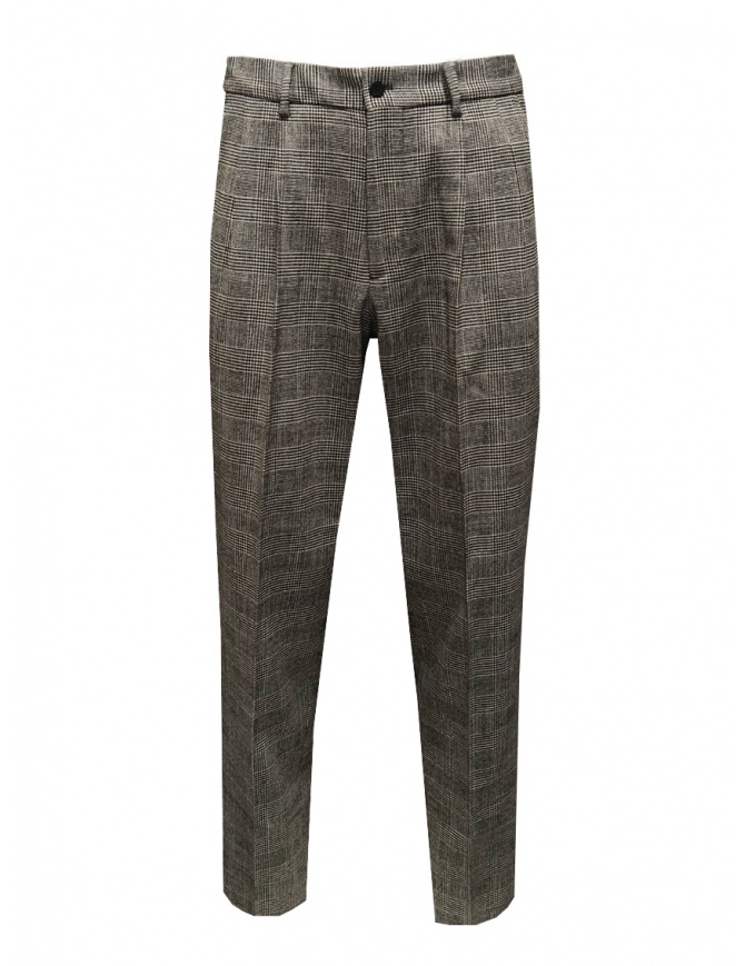Cellar Door Modlu grey Prince of Wales trousers MODLU MW391 201 B/N mens trousers online shopping