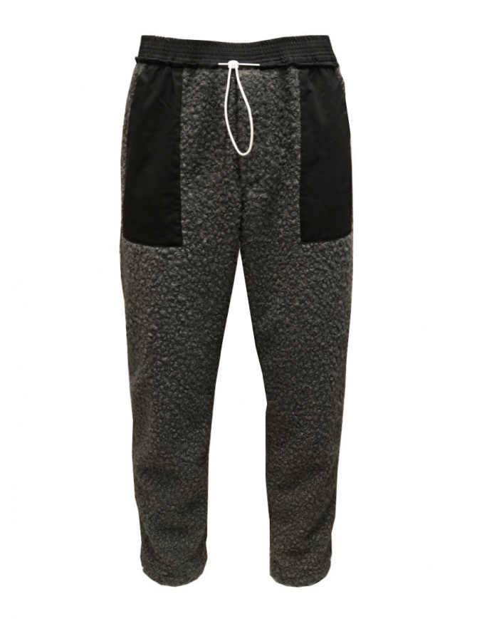 Cellar Door grey and black plush trousers PELO IQ122 97 ASFALTO mens trousers online shopping