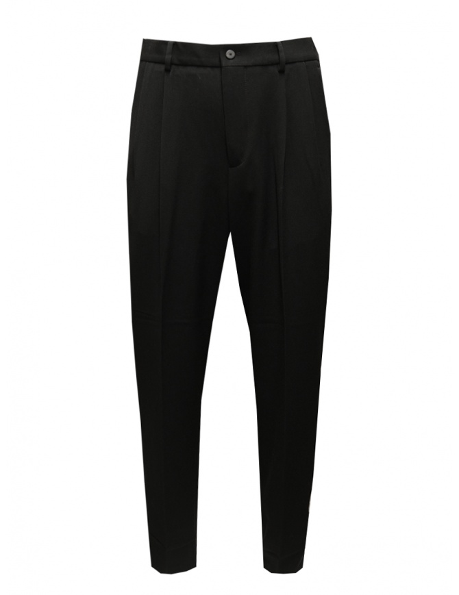Cellar Door Modlu pantalone nero con le pinces MODLU MQ124 99 NERO pantaloni uomo online shopping