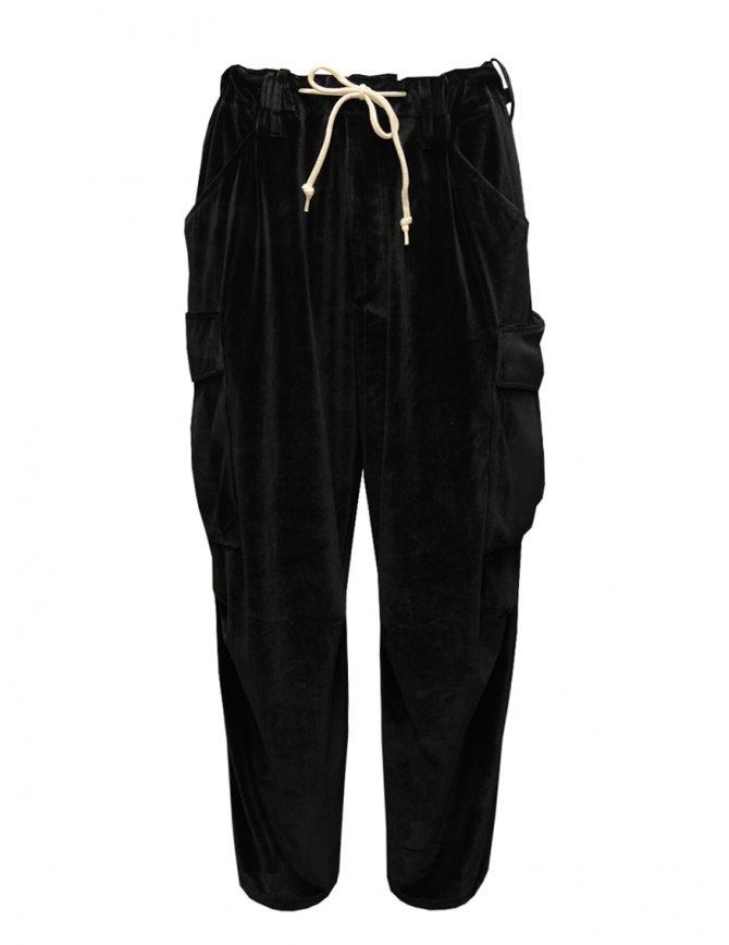 Cellar Door Cargo multipockets black velvet pants CARGO D IQ126 99 NERO womens trousers online shopping
