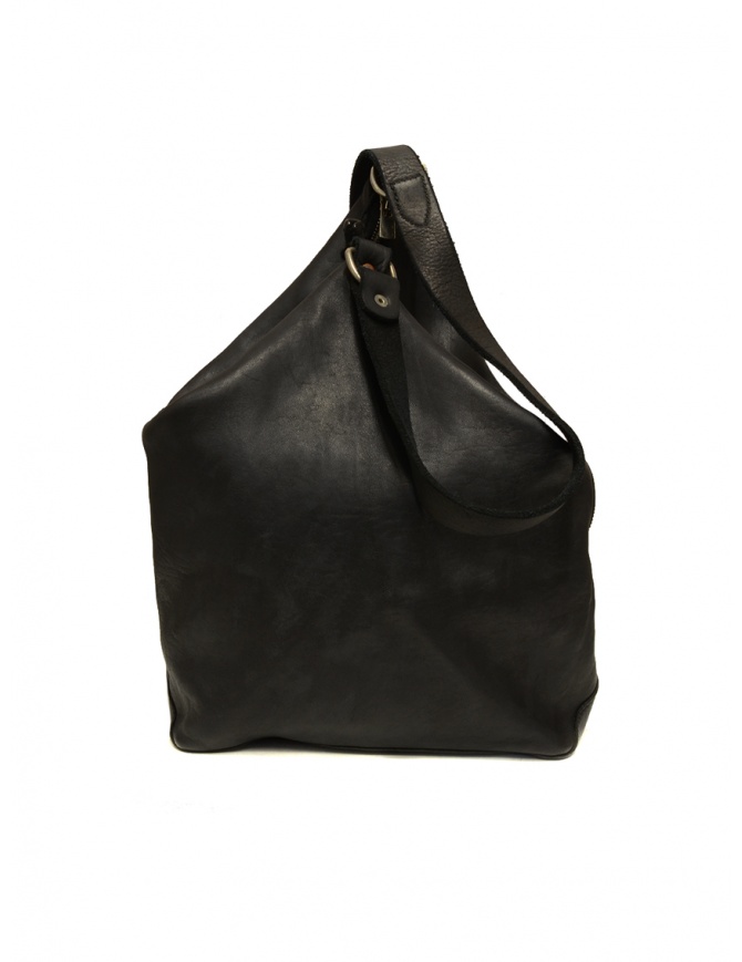 Guidi BK2 shoulder bucket bag in black horse leather BK2 SOFT HORSE FG BLKT bags online shopping