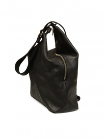 Guidi BK2 shoulder bucket bag in black horse leather buy online