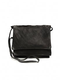 Guidi PKT04M three-pocket bag in black kangaroo leather online