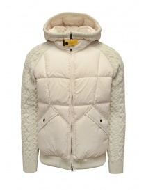 Parajumpers Thick white down jacket with wool sleeves PMKNIKN29 THICK MOONSTRUCK 738
