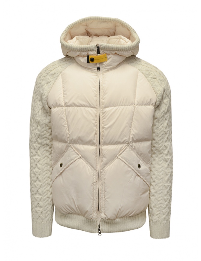 Parajumpers Thick piumino bianco con maniche in lana PMKNIKN29 THICK MOONSTRUCK 738 giubbini uomo online shopping