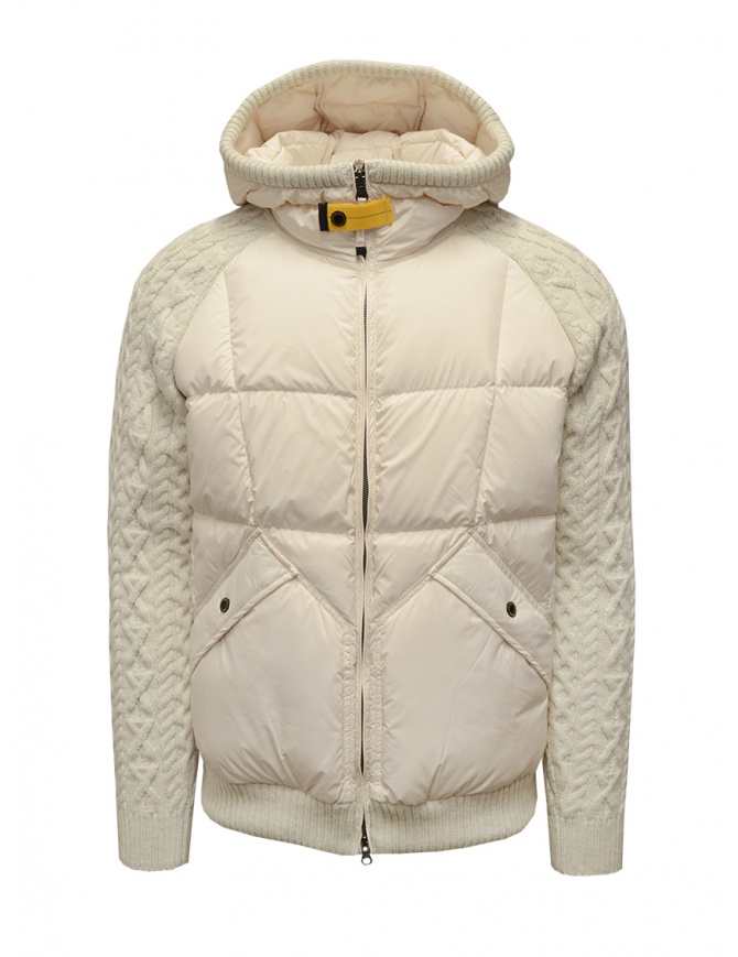 Parajumpers Thick white wool down jacket for men