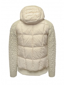 Parajumpers Thick white down jacket with wool sleeves price