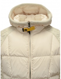 Parajumpers PHAT White Down Jacket with Aran Wool Sleeves S