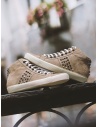 Leather Crown Studborn high studded sneakers in beige suede price WLC167 20151 shop online